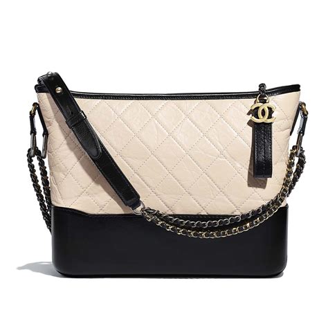 chanel beige and black bag|large chanel shoulder bag.